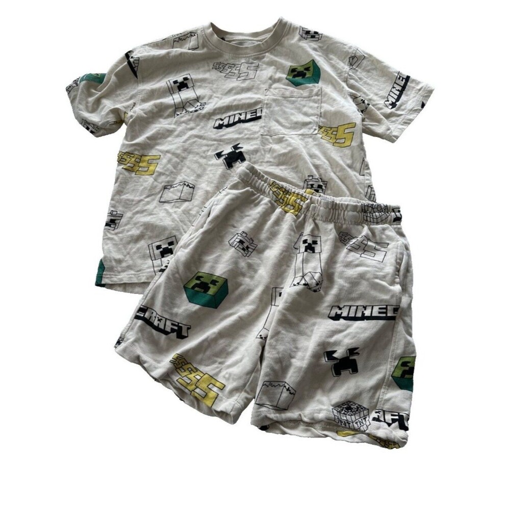 Zara Boys 11-12Y 2 Piece Minecraft Cotton Lounge Set